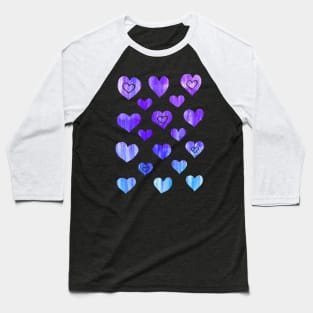 Painted Purple Hearts Baseball T-Shirt